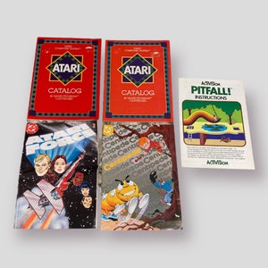Atari & Activision DC Comics Catalog Lot Vintage Video Game Collectibles Retro Memorabilia Set