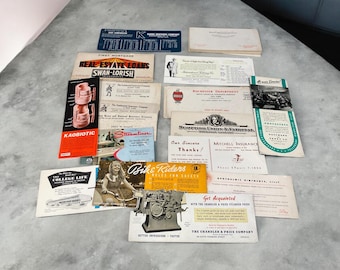 Vintage Advertising Ink Blotters Lot of 38 Collectible Office Supplies Retro Promo Memorabilia