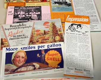 Vintage Advertising Ink Blotters – Collectible Office, Brand Logos, Paper Ephemera Gift for Writers & Collectors