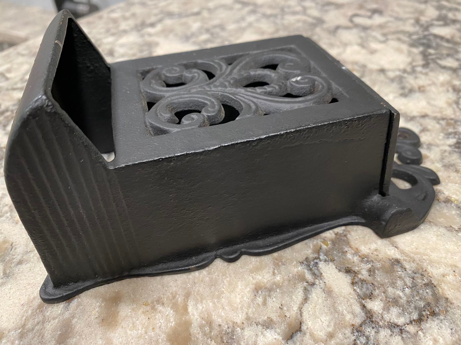 Vintage Cast Iron Match Stick Holder Etsy