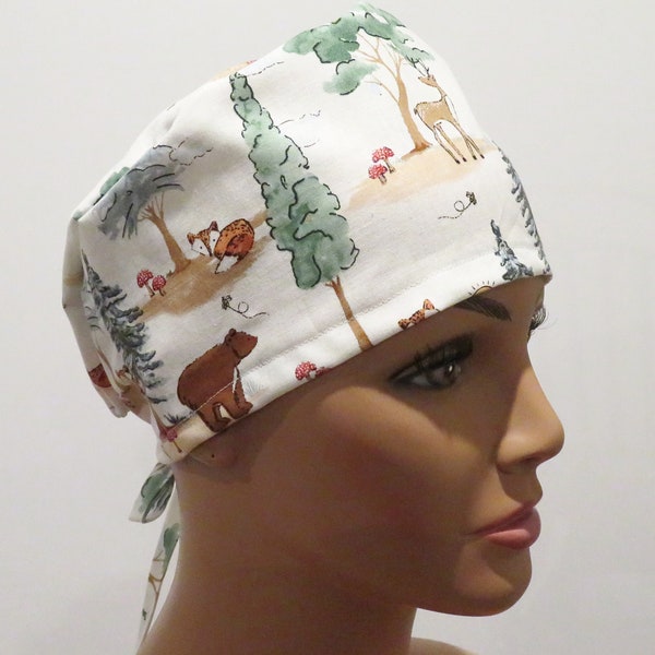 Hunting design surgical cap, Excellent quality hats, Bear design hats, Men's surgical caps