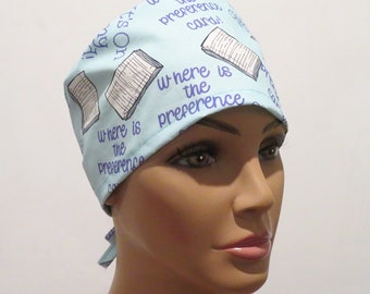 Preference card men's scrub cap, tieback hats, surgical cap, card design cap