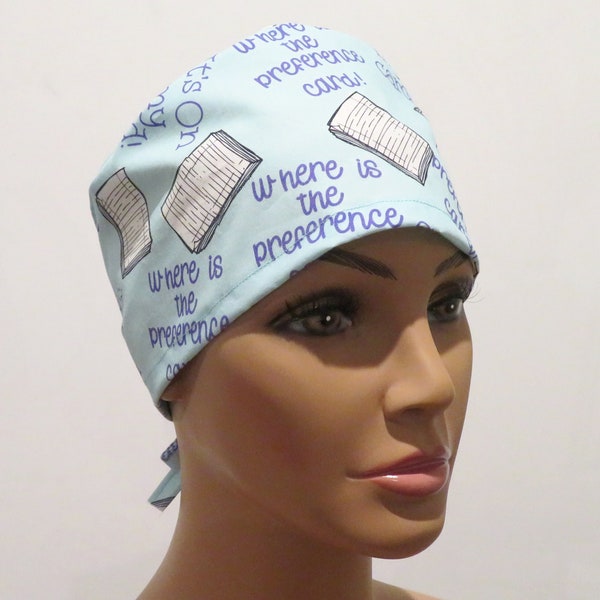 Präferenzkarte Herren Scrub Cap, Tieback Mütze, Chirurgische Mütze, Kartendesign Mütze