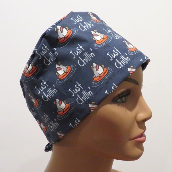 Cappellino scrub Just Chilling, cappelli tieback da uomo, berretti scrub squalo