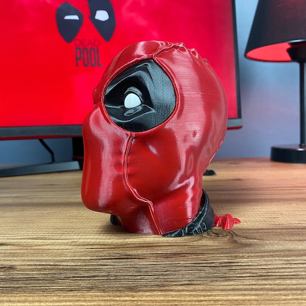 Deadpool hoofd buste figuur | 3D-printen aangepaste actiefiguur cosplay cadeau minimalistische home decor handgemaakte verf