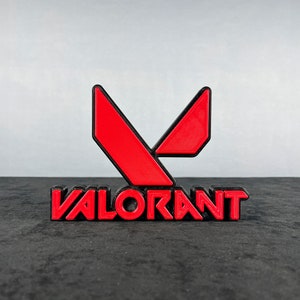 Valorant Logo Sign Figure – Premium 3D Printed Game Decor for Tactical Shooter Fans