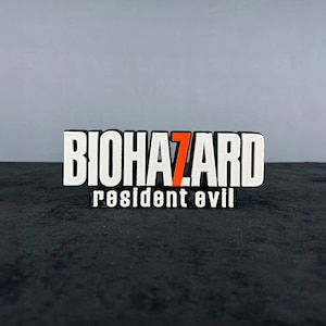 Resident Evil Biohazard Logo Sign Figure – High-Quality 3D Printed Game Decor for Survival Horror Enthusiasts