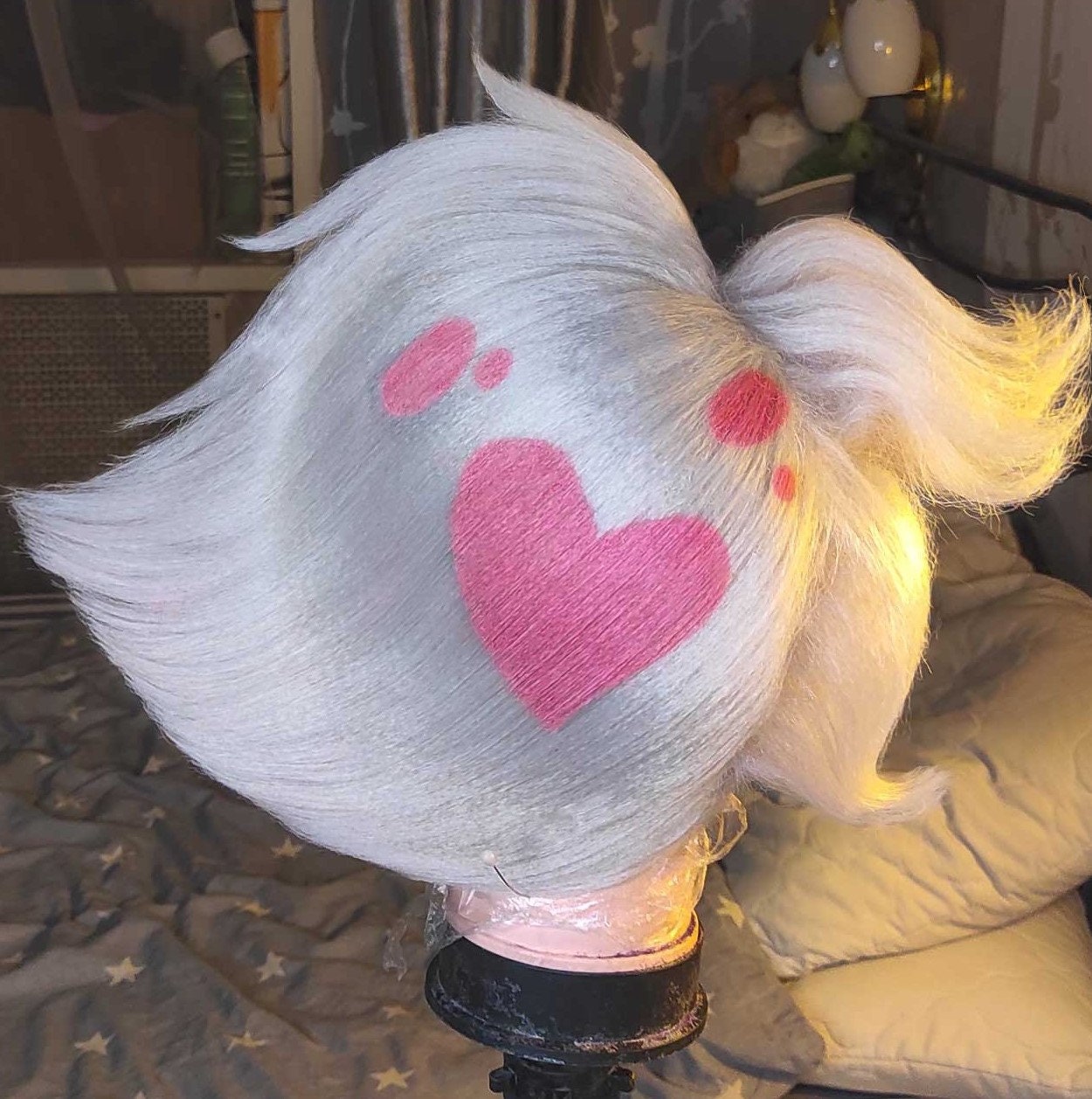 Angel dust cosplay wig from hazbin hotel etsy