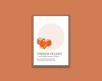 DELIGHT Poster | DIGITAL DOWNLOAD | Turkish Delight Print | Printable Wall Art | Kitchen Art | Kitchen Art Prints | Posters |
