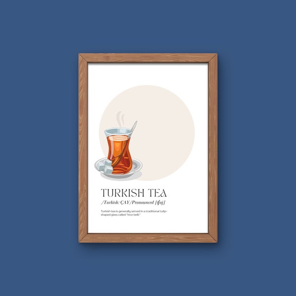 Tea Poster | DIGITAL DOWNLOAD | Turkish Tea Print | Printable Wall Art | Kitchen Art | Kitchen Art Prints | Posters |