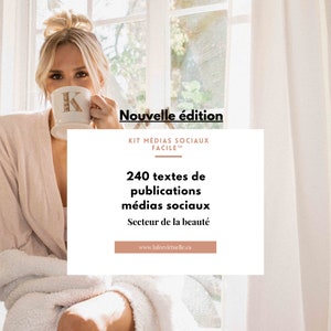240 pre-written Instagram posts in French, beauty Instagram captions, cosmetics Instagram captions, social media posts