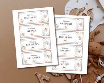 Babysitting Coupons, Gift for New Parents (Printable)