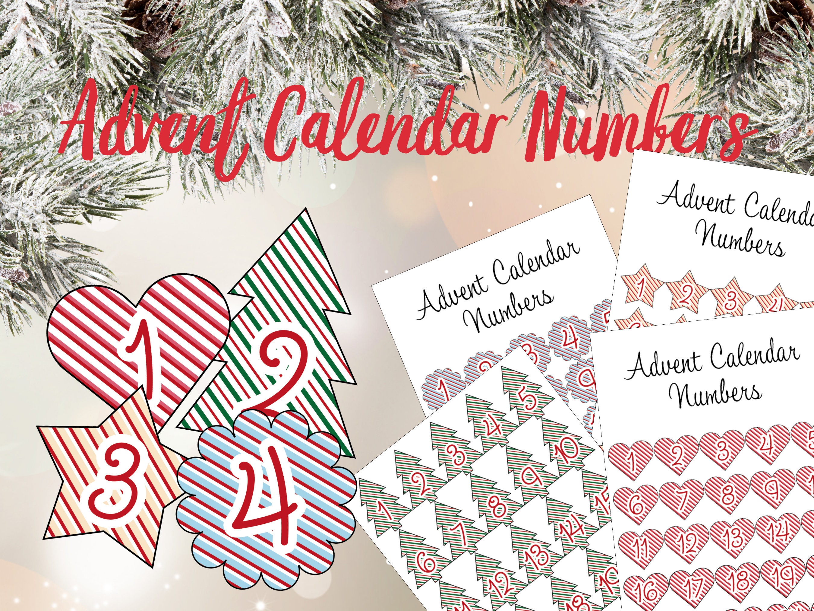 Advent Calendar Numbers Printable - Il Fullxfull.5385213653 Q1o2