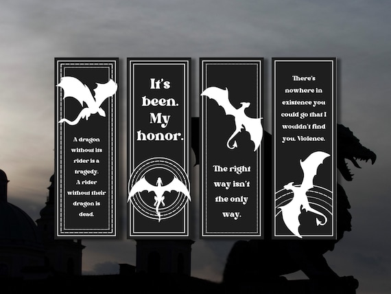 Fourth Wing Bookmarks, Dragon Art, Empyrean Series (Digital Download)