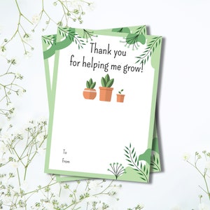 Teacher Appreciation Gift Card Holder, Thank you Teacher Gift, Thank You for Helping me Grow