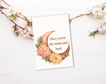 Printable mother's day card, mother's day card with love, elegant mother's day card