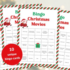 Bingo family Christmas movies, Christmas movie bingo, bingo for kids Christmas movies