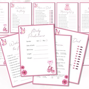 Baby shower games printable girl pink | instant download | baby shower games bundle | gender neutral baby shower
