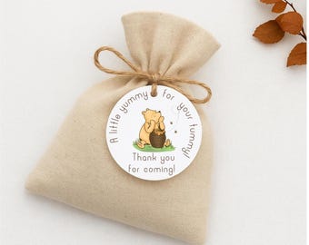 Étiquettes cadeaux pour baby shower Winnie l'Ourson, étiquettes « Ours et Miel », étiquettes cadeaux, étiquettes pour baby shower, étiquettes classiques pour baby shower Winnie l'Ourson