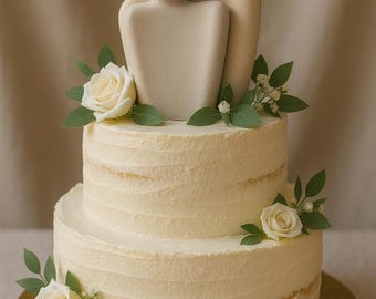 Lot de 2 figurines minimalistes de mariés pour gâteau de mariage, figurines abstraites de couple, décoration de gâteau d'anniversaire, figurine de fiançailles moderne