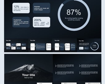 Professional PowerPoint Template | Dark Minimal Pitch Deck | 46 Slides | Business Presentation | Editable PPT | Instant Download