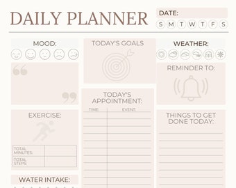 Daily, Weekly, Monthly Planner | Job Planner | Meal Planner | Work Planner | Workout Planner