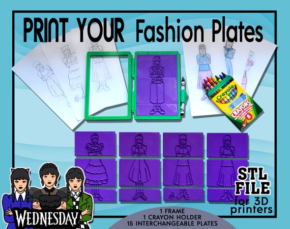 3D PRINT GAME Fashion Plates Wednesday Addams STL File Print at