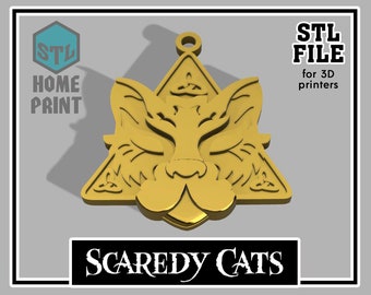 SCAREDY CATS Tv Show | Halloween pendant necklace | Digital download STL file 3D printers | Commercial License model