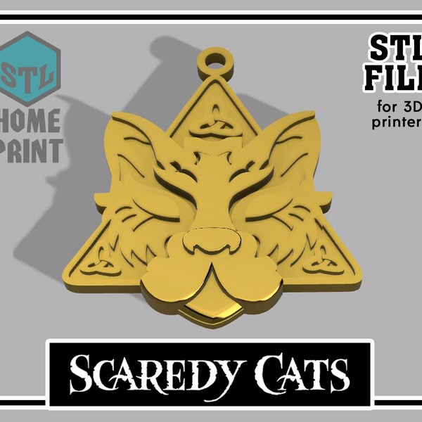 SCAREDY CATS Tv Show | Halloween pendant necklace | Digital download STL file 3D printers | Commercial License model