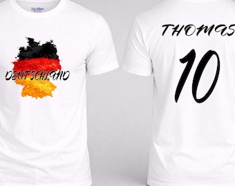 Personalized World Cup T-Shirt with Favorite Country and Flag with Name - Number at the Back