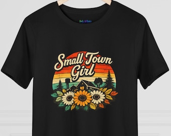 Small Town Girl tee | Sunflower retro sunset shirt