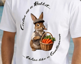 Vintage Gentleman Rabbit T-Shirt | Dapper Bunny Men’s & Kids’ Tee | 100% Cotton Easter Shirt