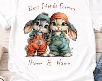 Custom Bestie Shirt with Names, Matching Friend Outfits, Personalized Friendship Tee, BFF Birthday Gift