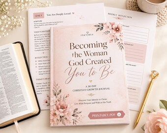30-Day Christian Devotional Journal for Women: Identity in Christ Bible Study Printable PDF