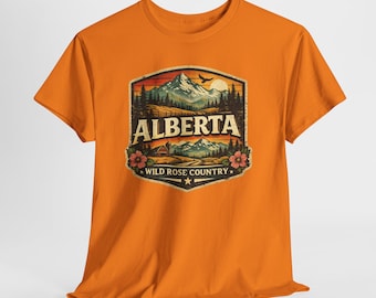 Alberta Wild Rose Country Tee | Mountain Forest Vintage Badge