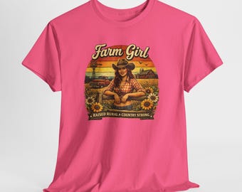 Farm Girl Retro Sunflower Tee | Country Life, Barn Scene