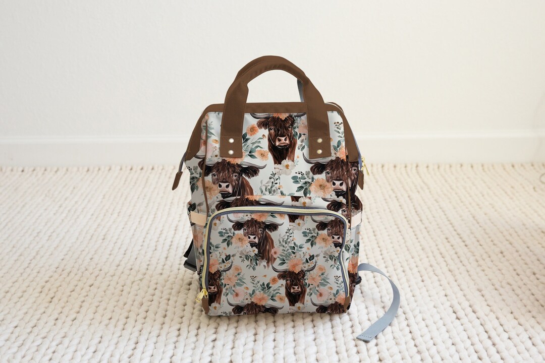 Highland Cow Diaper Bag Backpack Highland Cow Backpack Cute Etsy