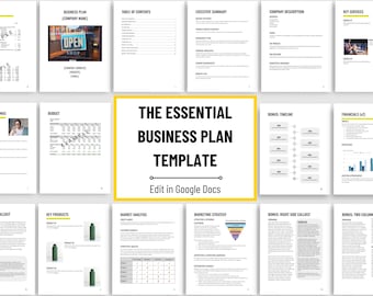 Editable Business Plan Template; Small Business Plan in Google Docs; Side Hustle Business Planner; Startup Business Workbook