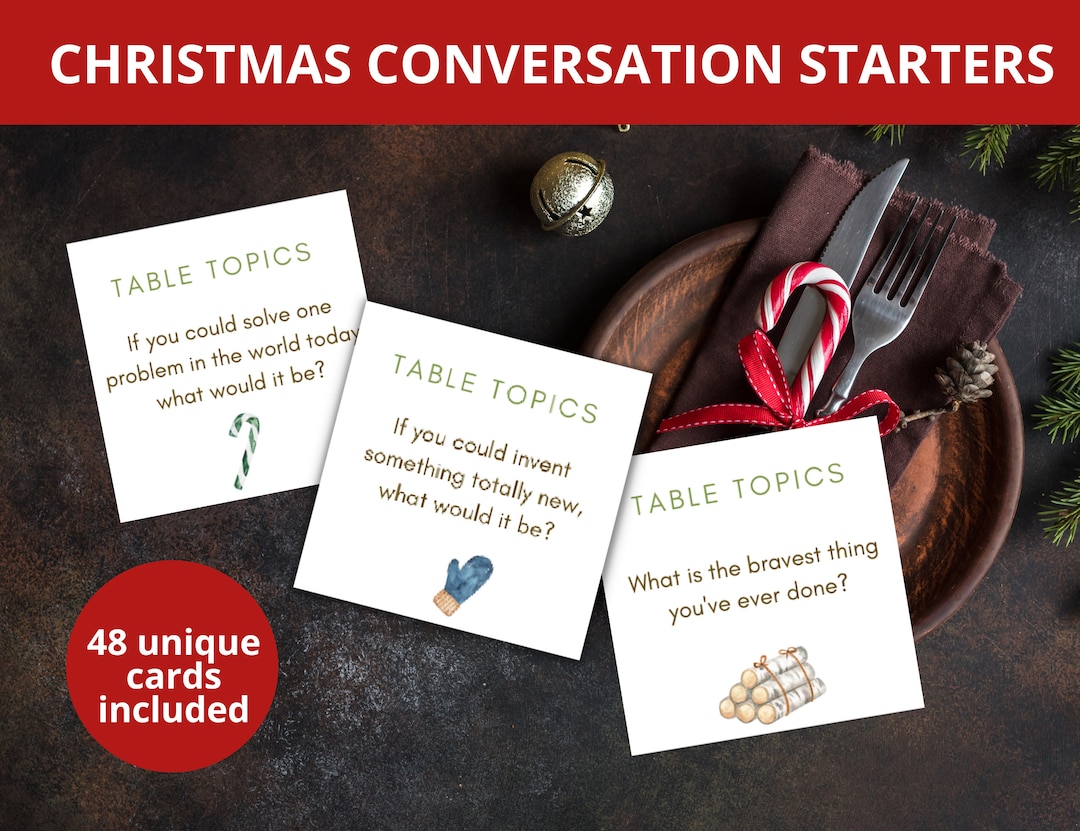 Dinner Table Conversation Starter Cards printable Etsy