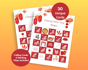 Chinese New Year Bingo Game; Lunar New Year Party Game; Chinese Zodiac; Classroom Activity