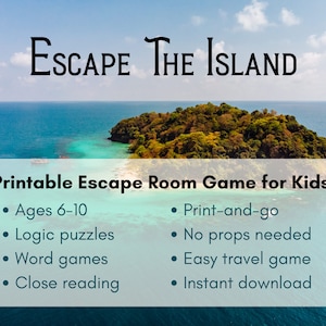 Island Escape Room Printable Game Kit for Kids; All Printable, No Props