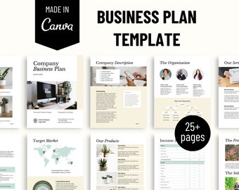 CANVA Editable Business Plan Template; Small Business Plan; Side Hustle Business Planner; Startup Business Workbook