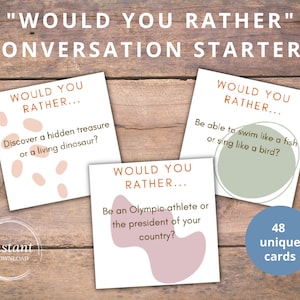 Would You Rather Conversation Starter Cards (printable)