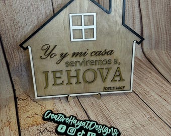 Yo y Mi Casa| Cuadro Cristiano| Regalos Cristianos| Decoracion para el Hogar| Christian Wall Art-Spanish