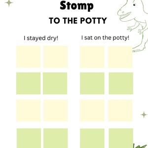 Potty Training  Chart - Printable - PDF - Dinosaur