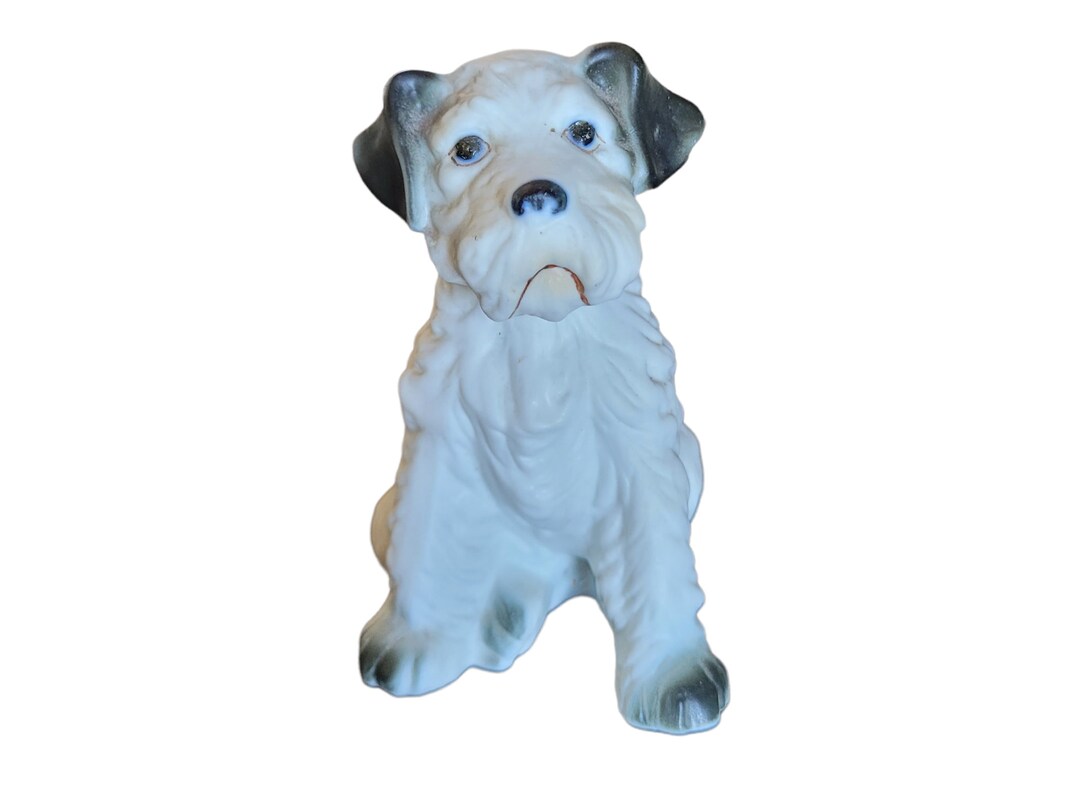 陶器 犬の置物 白黒 - メルカリ
