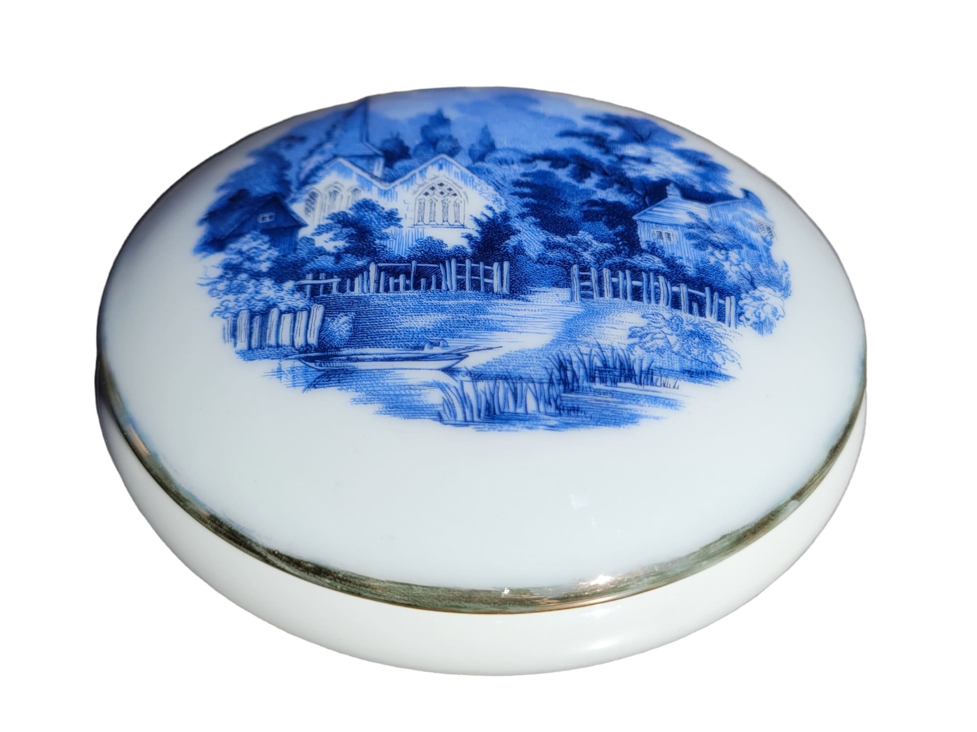 美しい陶器の青と白の丸いボウル（蓋付き） - Etsy 日本