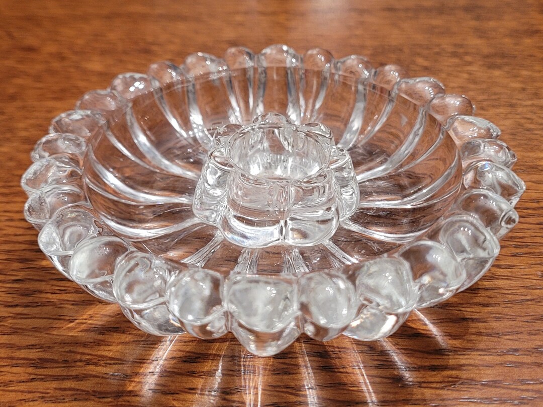 Vintage Glass Flower Candle Holder Etsy