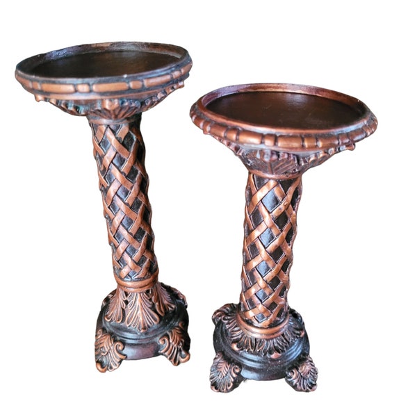 Vintage Candlestick Candle Holder Pillars Set of 2