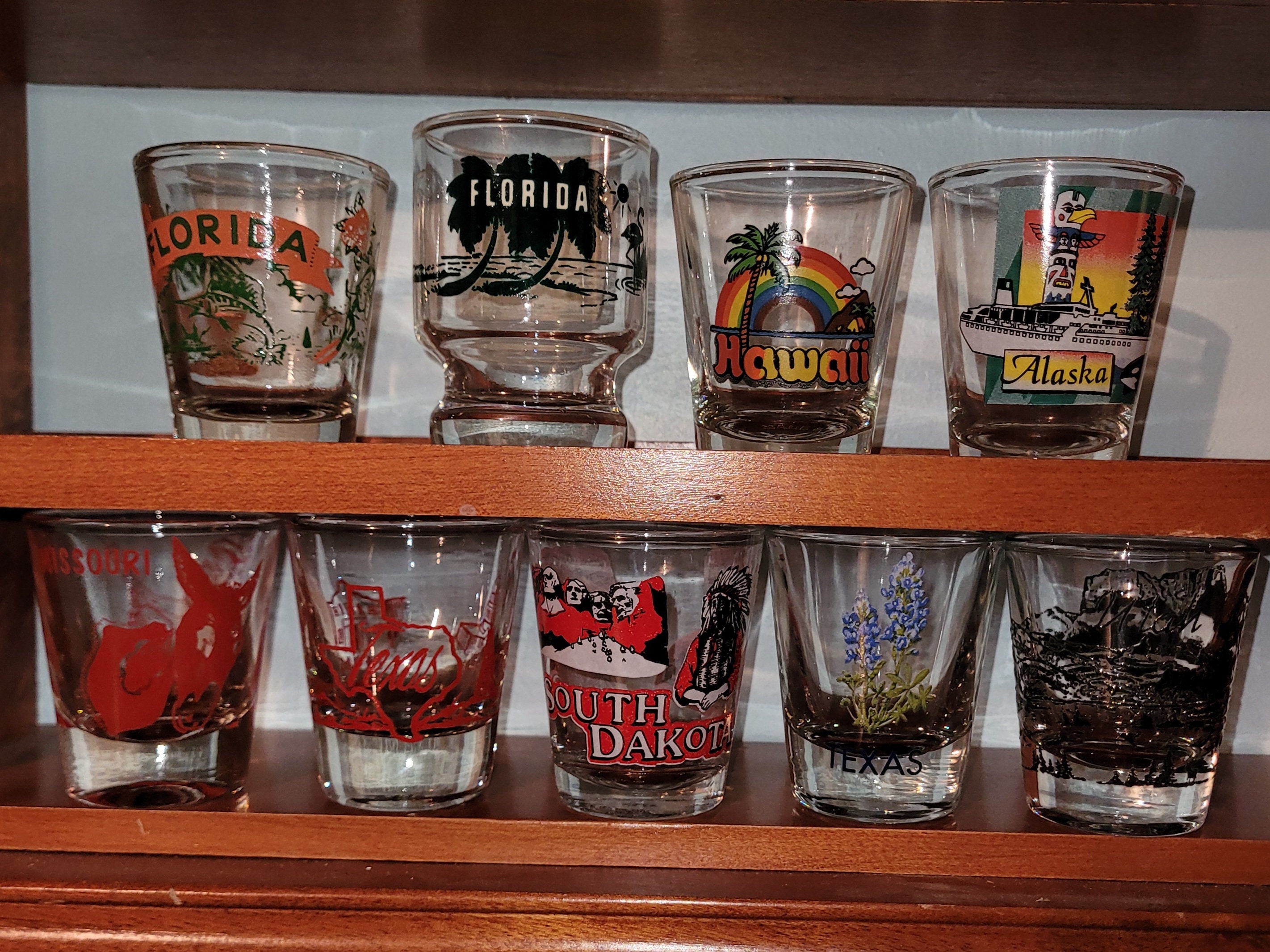 State Souvenir Shot Glass Variety Florida South Dakota Utah Alaska